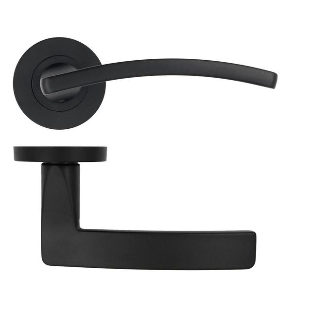 Single Dummy Door Handle Stanza Finish: Matte Black on Productcaster.