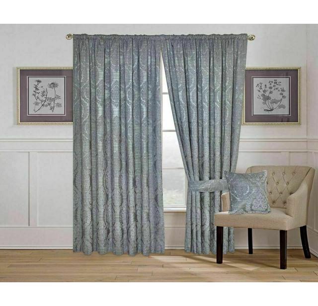 Vioria Cotton Blend Blackout Pencil Pleat Curtain Pair (Set of 2) Mercer41 Panel Size: 168 W x 183 D cm, Colour: Silver on Productcaster.