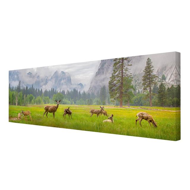 Deer Graphic Art Print on Canvas East Urban Home Size: 70cm L x 200cm W on Productcaster.