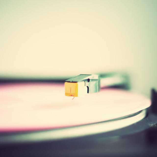 Vintage Turntable with Pink Record by Andreka - Wrapped Canvas Photograph 17 Stories Size: 122cm H x 122cm W on Productcaster.