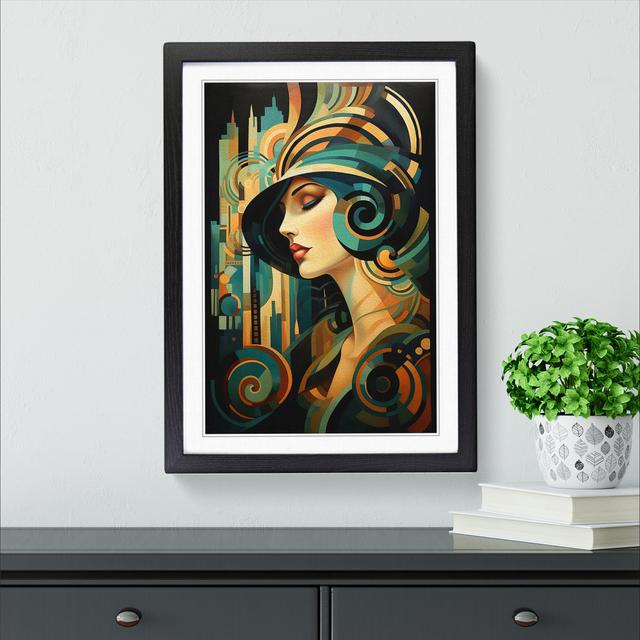 Art Deco Woman Abstract No.4 - Single Picture Frame Print on Wood Rosdorf Park Size: 46cm H x 34cm W x 2cm D, Format: Black Framed on Productcaster.