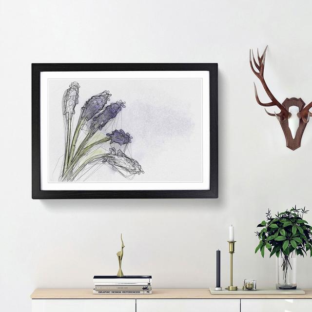 Grape Hyacinth Flower in Abstract - Picture Frame Graphic Art Print East Urban Home Frame Option: Black Framed, Size: 48cm H x 65cm W x 2cm D on Productcaster.