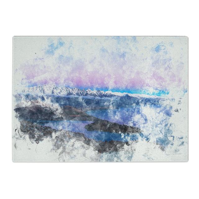 Tempered Glass Lake in Queenstown New Zealand Chopping Board East Urban Home Size: 20 cm x 28.5 cm on Productcaster.