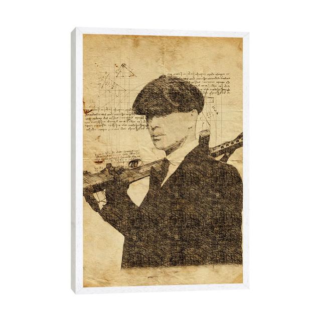 Leinwandbild Tommy Shelby Davinci iCanvas Größe: 66,04 cm H x 45,72 cm B, Format: Weißer Rahmen on Productcaster.