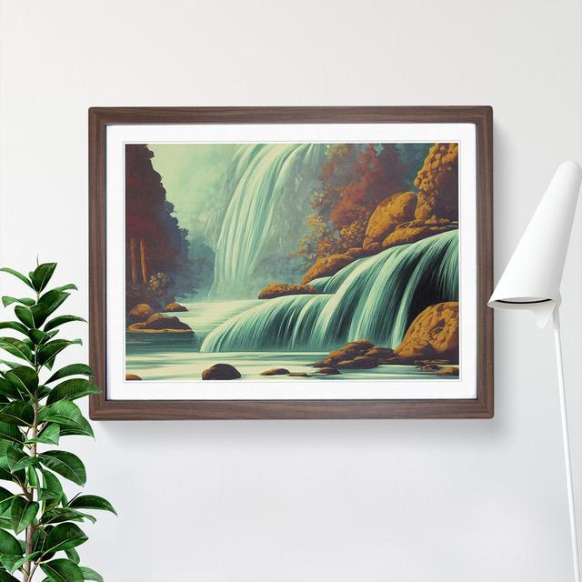 Animated Waterfall - Single Picture Frame Print Alpen Home Frame Colour: Walnut Framed, Size: 46cm H x 64cm W x 2cm D on Productcaster.