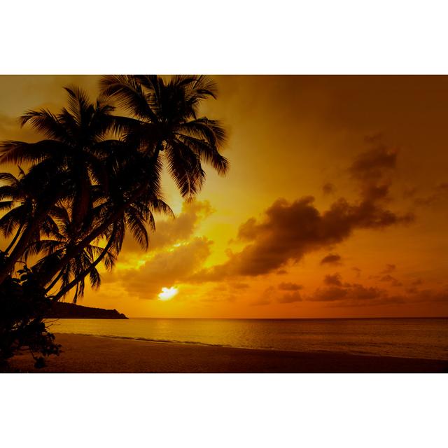 Sunset At A Tropical Beach by Cdwheatley - Wrapped Canvas Art Prints 17 Stories Size: 81cm H x 122cm W on Productcaster.