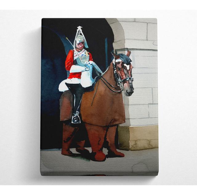 The Queens Guards - Wrapped Canvas Art Prints ClassicLiving Size: 66cm H x 106.6cm W x 10cm D on Productcaster.