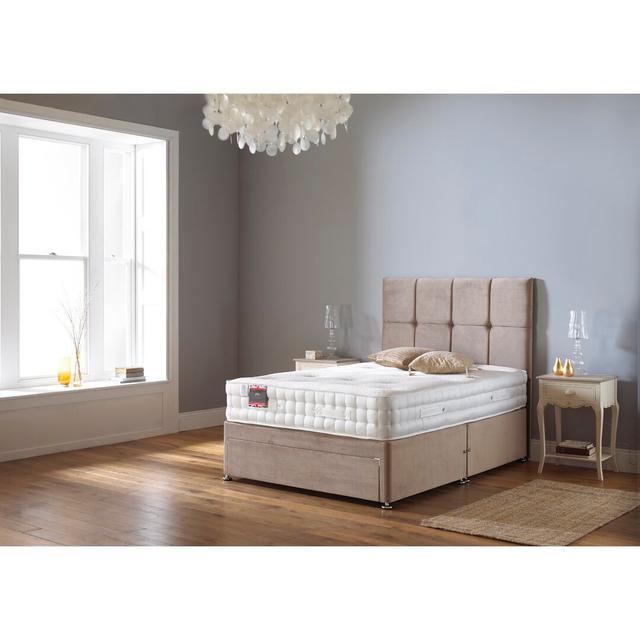 Arlette Reflex Foam Divan Bed Fairmont Park Colour: Silver Plush Velvet, Storage Type: 4 Drawers, Size: Super King (6') on Productcaster.