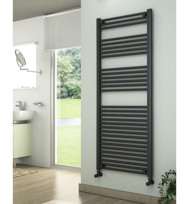 Sharee Vertical Straight Towel Rail Belfry Heating Size: 150cm H x 60cm W x 3cm D on Productcaster.