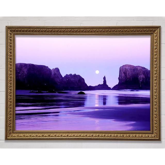 Lilac Moonlit Ocean - Single Picture Frame Art Prints Bright Star Size: 59.7cm H x 84.1cm W on Productcaster.