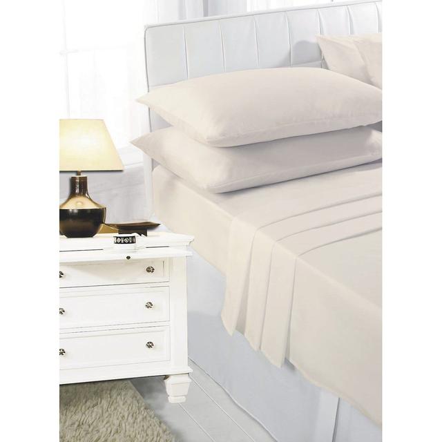 Harwill 132 Thread Count Fitted Sheet Ebern Designs Colour: Cream, Size: Single (3') on Productcaster.