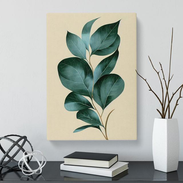 Amberella Ivy Leaf Mid Century - Wrapped Canvas Art Prints Marlow Home Co. Size: 76cm H x 50cm W x 3cm D on Productcaster.