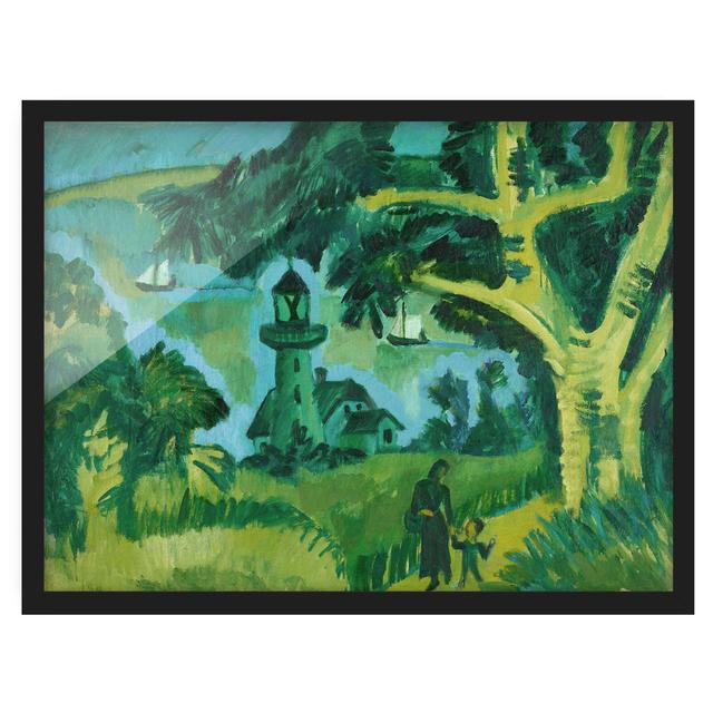 Lighthouse on Fehmarn by Ernst Ludwig Kirchner - Picture Frame Painting Longshore Tides Size: 70cm H x 100cm W x 2cm D, Frame Option: Black Framed on Productcaster.