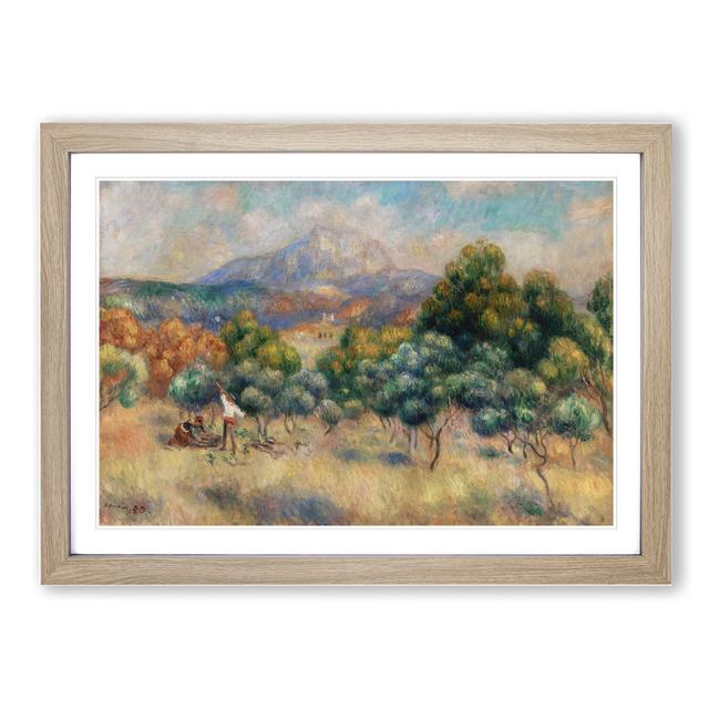 Mount of Sainte-Victoire by Pierre-Auguste Renoir - Picture Frame Painting East Urban Home Size: 27cm H x 36cm W x 2cm D, Frame Option: Oak Framed on Productcaster.