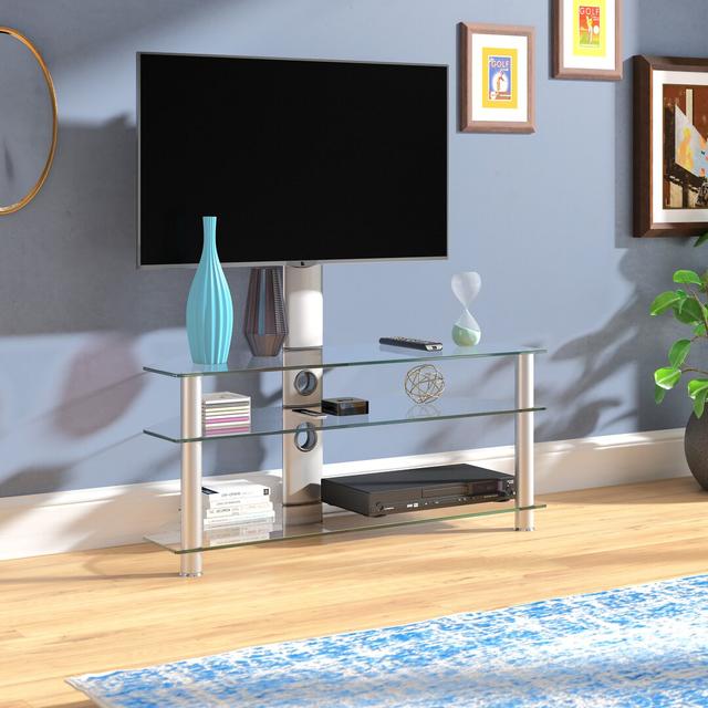 Tybalt Clear Glass TV Stand for TVs up to 65" 17 Stories on Productcaster.