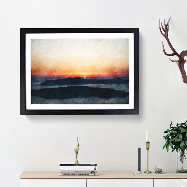 Sunrise In Greece - Single Picture Frame Painting on MDF East Urban Home Size: 45cm H x 63cm W x 2cm D, Frame Option: Black Framed on Productcaster.