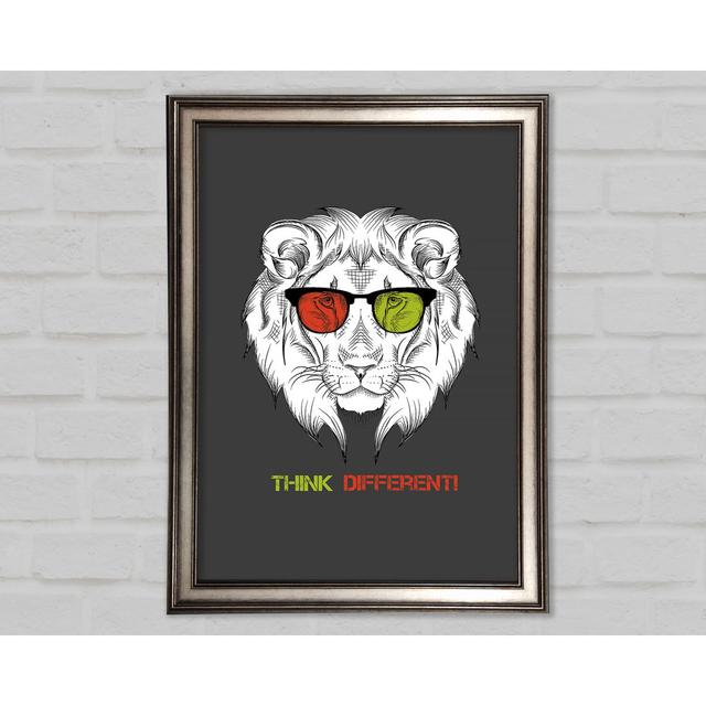 Cool Lion Glasses Framed Print Ophelia & Co. Size: 84.1cm H x 118.9cm W on Productcaster.