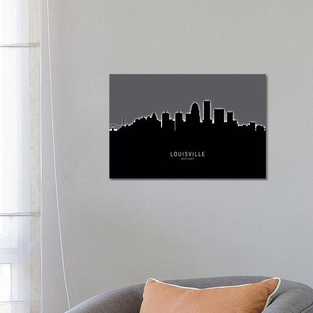 Louisville Kentucky City Skyline by Michael Tompsett - Wrapped Canvas Print Latitude Run Size: 45.72cm H x 66.04cm W x 1.91cm D on Productcaster.