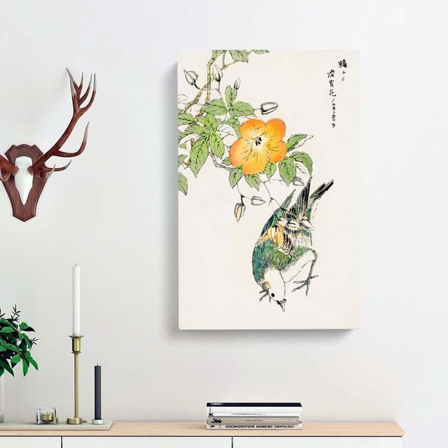 Grey Starling Bird by Numata Kashu - Wrapped Canvas Print East Urban Home Size: 91cm H x 60cm W x 3cm D on Productcaster.