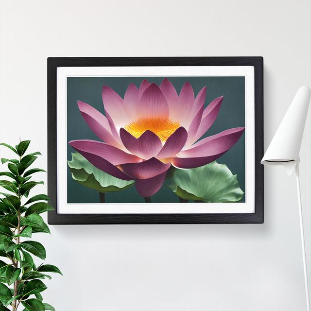 Breathtaking Lotus Flower - Single Picture Frame Print World Menagerie Size: 46cm H x 64cm W x 2cm D, Frame Colour: Black Framed on Productcaster.