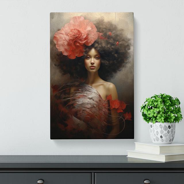 Woman With Curls Romanticism - No Frame Print Marlow Home Co. Size: 50cm H x 35cm W x 3cm D on Productcaster.