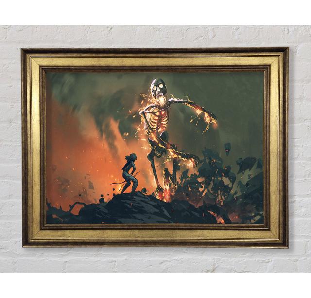 Battling The Fire Skull Man - Single Picture Frame Art Prints Bright Star Size: 21cm H x 42cm W x 8cm D on Productcaster.