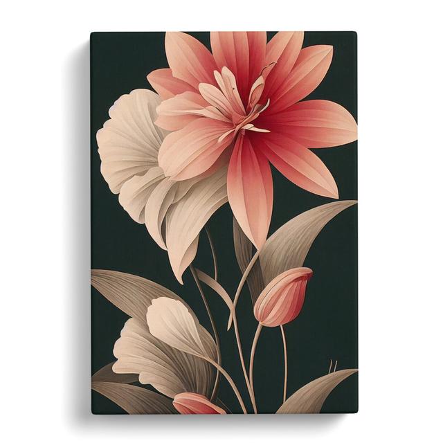 Astounding Flower - Wrapped Canvas Graphic Art Marlow Home Co. Size: 60cm H x 40cm W x 3cm D on Productcaster.