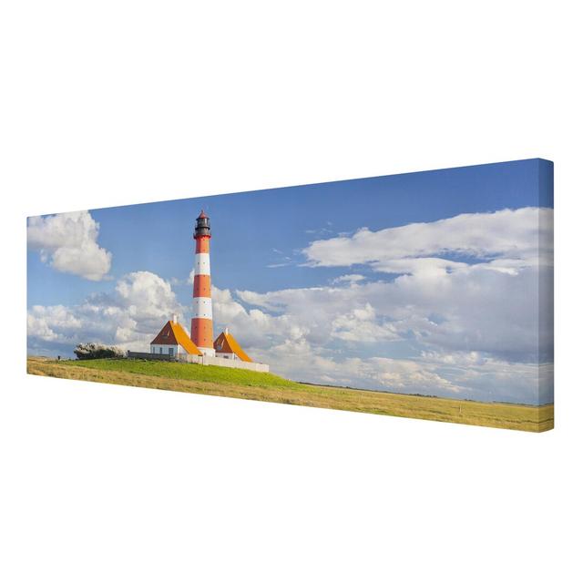 Leuchtturm - Wrapped Canvas Graphic Art Print East Urban Home Size: 30cm H x 90cm W x 2cm D on Productcaster.