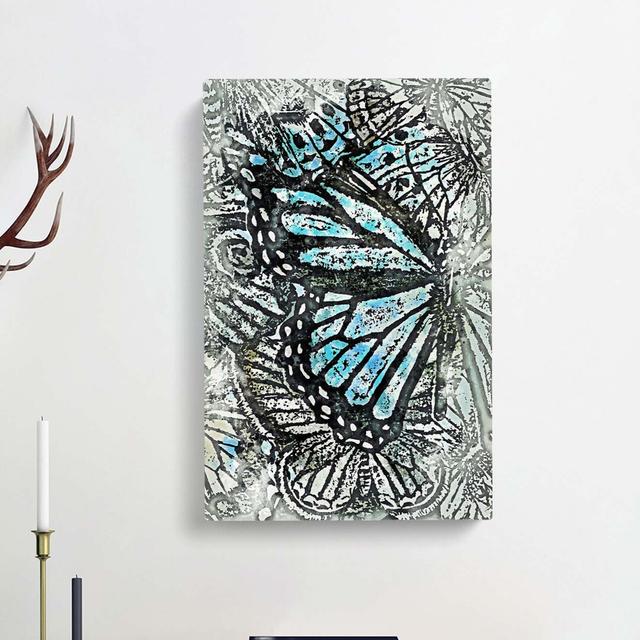 The Blue Butterfly Effect in Abstract - Wrapped Canvas Painting Print East Urban Home Size: 60cm H x 40cm W x 3cm D on Productcaster.