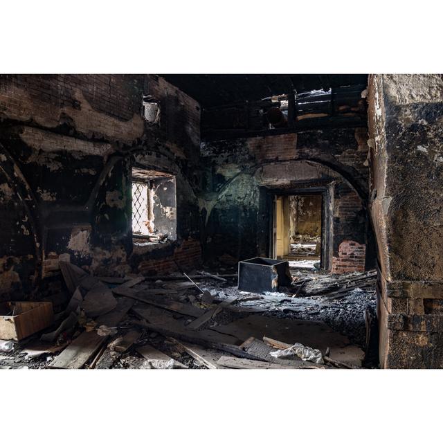 Burned Interior Of The Old Historical Mansion In Astrakhan - Wrapped Canvas Print Williston Forge Size: 20cm H x 30cm W x 3.8cm D on Productcaster.