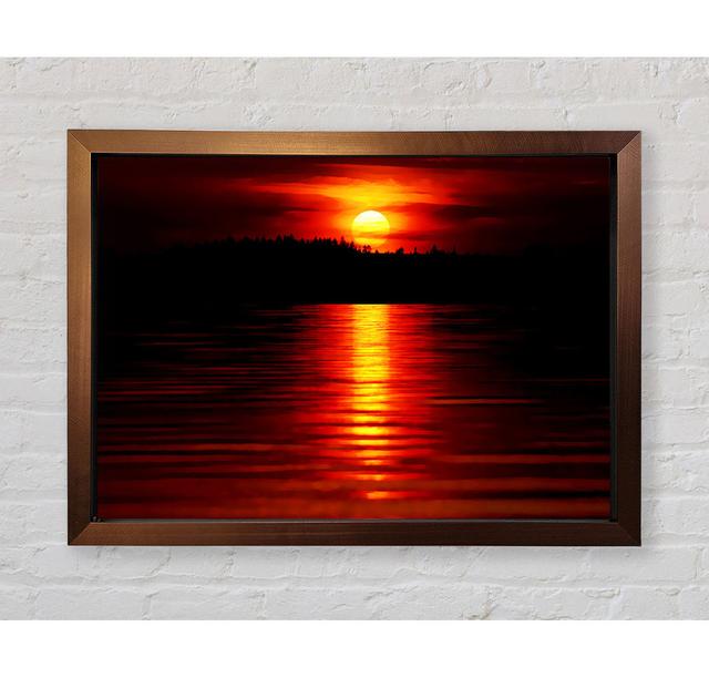 Red Lake Reflections Framed Print Highland Dunes Size: 42cm H x 59.7cm W on Productcaster.