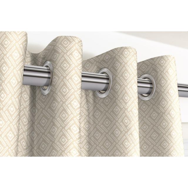 Cannet Eyelet Room Darkening Thermal Curtains (Set of 2) Ebern Designs Colour: Taupe/Grey, Panel Size: 228 W x 137 D cm on Productcaster.