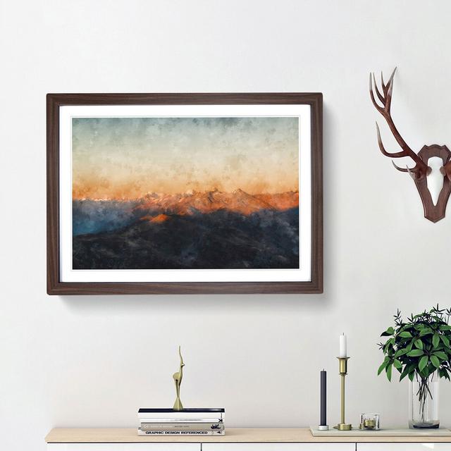 The Zillertal Alps in Italy - Picture Frame Painting Print East Urban Home Size: 24cm H x 33cm W x 2cm D, Frame Option: Walnut Framed on Productcaster.