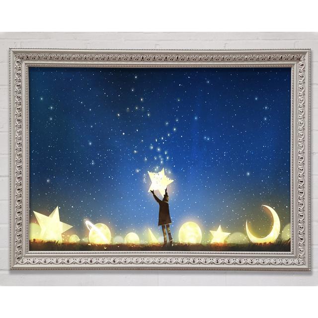 Placing A Star In The Sky - Print Ophelia & Co. Size: 59.7cm H x 84.1cm W x 3cm D, Format: White Framed Paper on Productcaster.