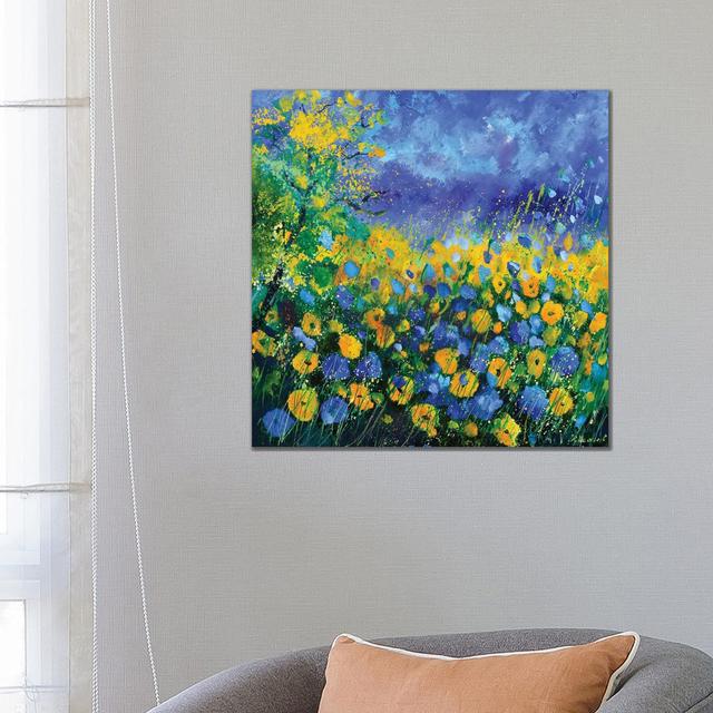 Yellow Flowers by Pol Ledent - Wrapped Canvas Art Prints ClassicLiving Size: 66.04cm H x 66.04 W x 3.81cm D on Productcaster.