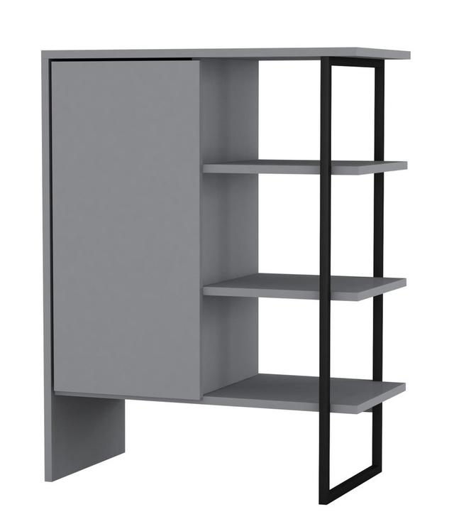 60cm Wood Steel Living Room 1 Door Bookcase Unit 17 Stories Colour: Grey on Productcaster.