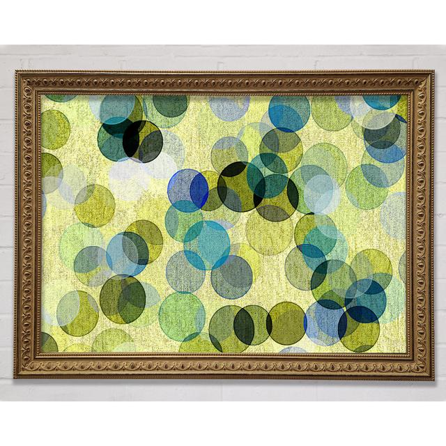 Over Lapping Bubbles Framed Print Ivy Bronx Format: Gold Framed Paper, Size: 21cm H x 29.7cm W x 3cm D on Productcaster.