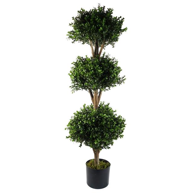 120Cm Artificial Buxus Topiary in Planter Leaf on Productcaster.