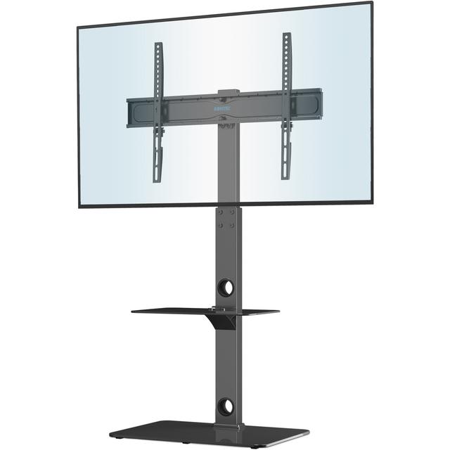 Universal Floor Tv Stand For 30-70 Inch Led Oled Lcd Plasma Flat Curved Screens, Height Adjustable Tall Tv Stand With 2-Tier Tempered Glass Shelves Up on Productcaster.