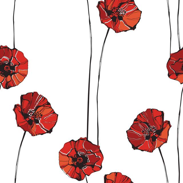 Wyola Seamless Pattern With Poppies by Aqua_marinka - Wrapped Canvas Graphic Art ClassicLiving Size: 122cm H x 122cm W x 3.8cm D on Productcaster.