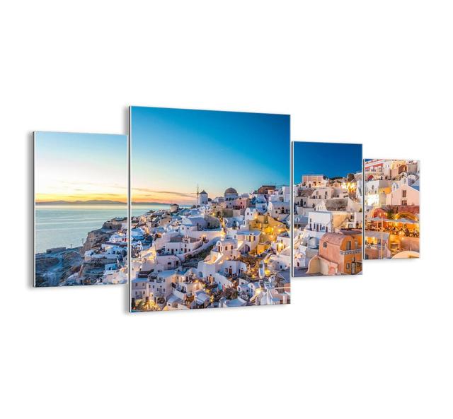 The Essence of Greekness - 4 Piece Unframed Photograph Print Set on Glass Latitude Run Size: 90cm H x 160cm W x 1.8cm D on Productcaster.