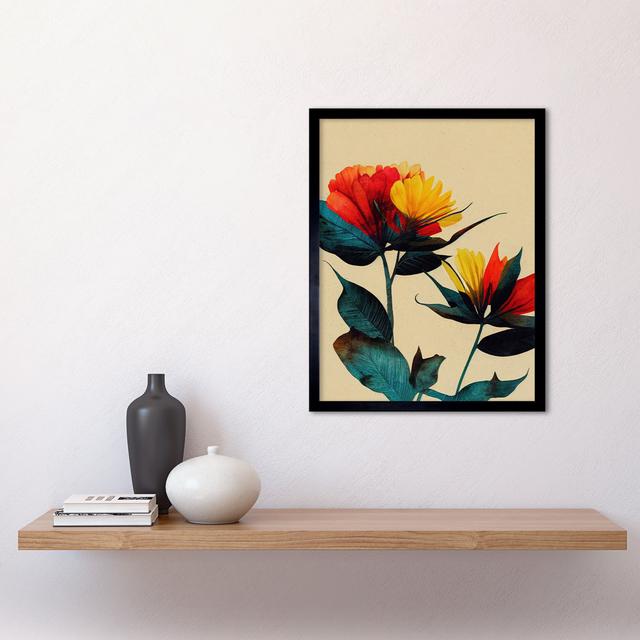 Botanical Bold Flowering - Picture Frame Art Prints Wee Blue Coo Size: 43.7cm H x 33.5cm W x 1.5cm D on Productcaster.