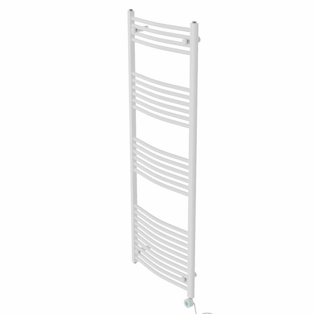 Kacey Curved Towel Rail Heated Towel Rails Belfry Heating Finish: White, Size: 160" H x 60" W x 5.6" D on Productcaster.