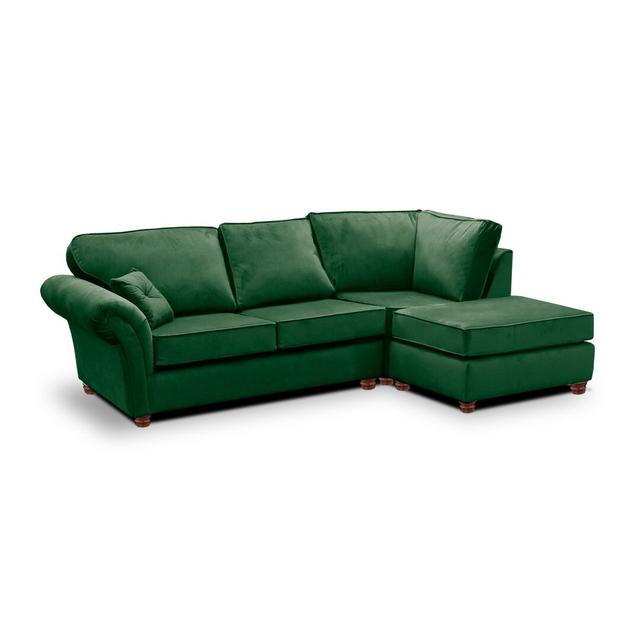 Lila Modular Corner Sofa Mercer41 Upholstery Colour: Emerald Green, Orientation: Right Hand Facing on Productcaster.