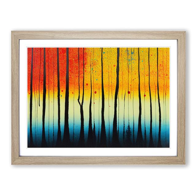 Summer Forest Paint Splatter Vol.4 Abstract - Picture Frame Painting Alpen Home Size: 34cm H x 46cm W x 2cm D, Frame Colour: Oak Framed on Productcaster.