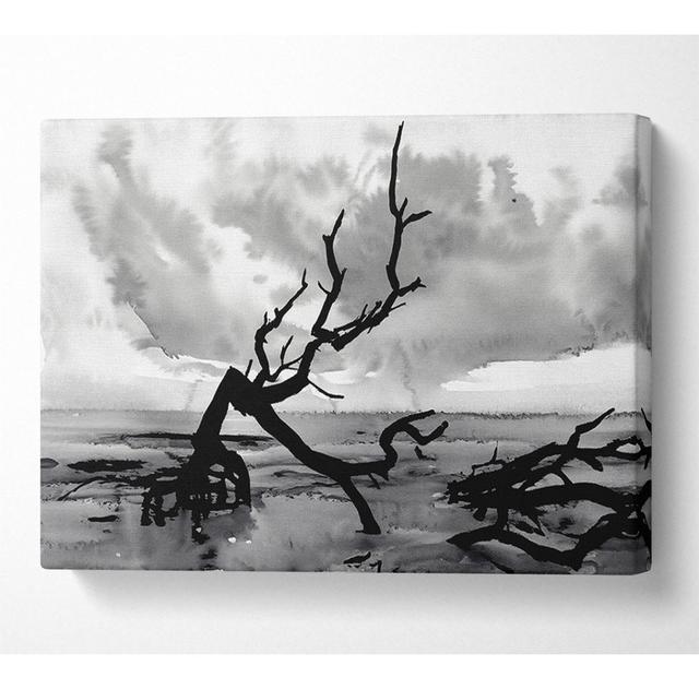 Ocean Driftwood B N W - Druck ClassicLiving Größe: 81 cm H x 121,9 cm B x 10 cm T on Productcaster.