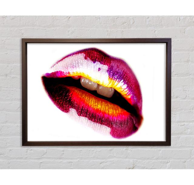 Pink Gloss Lips - Single Picture Frame Art Prints on Canvas Bright Star Size: 59.7cm H x 84.1cm W x 3.3cm D on Productcaster.