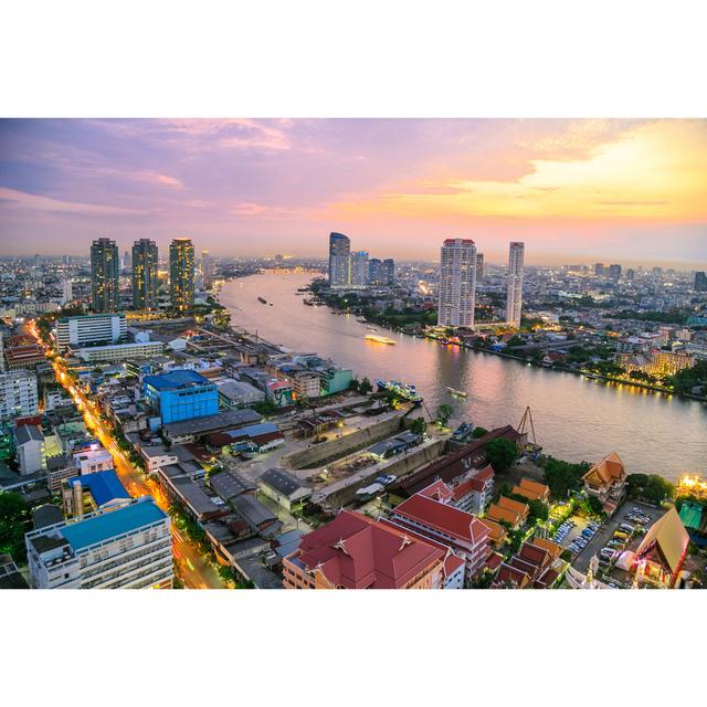 Bangkok Cityscape Sunset - Wrapped Canvas Photograph Breakwater Bay Size: 20cm H x 30cm W on Productcaster.