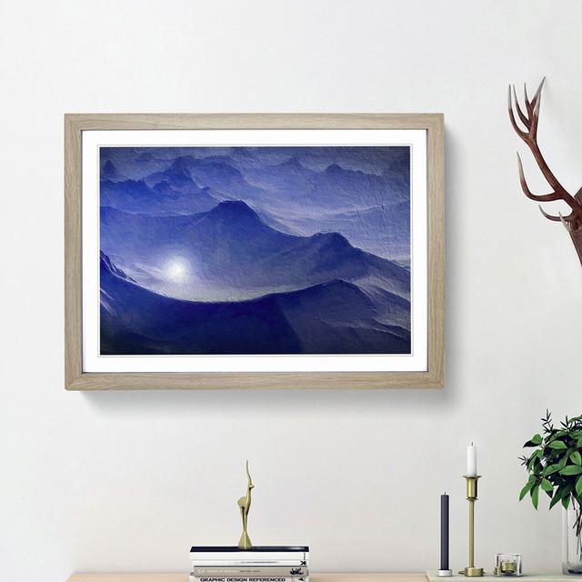 Purple and Blue Mountain Tops - Picture Frame Painting Print on MDF East Urban Home Frame Option: Oak Framed, Size: 27cm H x 36cm W x 2cm D on Productcaster.