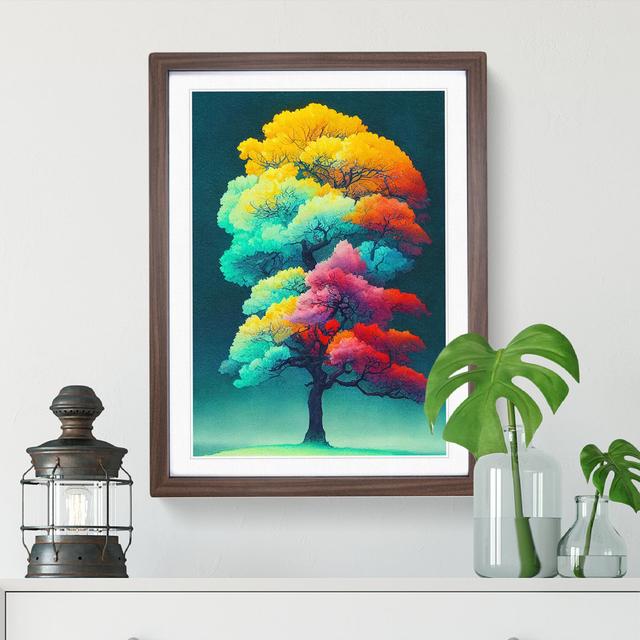 Wonderful Painted Tree No.2 - Picture Frame Graphic Art Marlow Home Co. Frame Colour: Walnut Framed, Size: 46cm H x 34cm W x 2cm D on Productcaster.